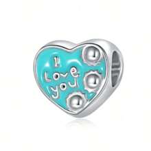 1pc Silver Color Blue Ocean Series, Flower, Butterfly, Heart, Bowknot, Earth, Moon, Stars, Moon Oil Painting, Hot Air Balloon, Small Fish, Octopus, Turtle, Jellyfish, Dragon-Shaped Pendant Charm Fit Original Bracelet Necklace Pendant Beads For Diy Jewelry Making Perfect For Women Girl Daily Wear Accessories - Blue - View 12