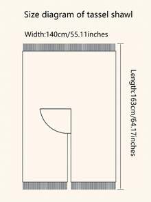 1 件纯色渐变休闲连帽斗篷，秋冬款 - 彩色 - 查看 2
