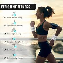 POKYGO Pesas de Tobillo Ajustables para FitnessJuego de Pesas de Entrenamiento de Fuerza de Muñeca Tobillo y Brazo Pierna Pesos Muñeca con Correa Ajustable para Ejercicio Footing Yoga Gimnasio - Gris 2x1 kg - Ver 4