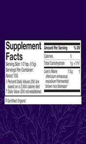 Host Defense Lion'S Mane Powder - Brain Health Support Supplement - Mushroom Supplement To Support Focus &Amp; Memory Function - Immune &Amp; Nervous System Support Supplement - 35 Oz (66 Servings)* - Flavor Name B - View 2