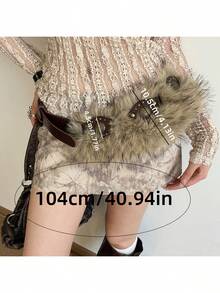 Vintage Western Style Brown Rivet Belt, Floral Waist Rope Design, Suitable For Skirts And Jeans - Multicolor - View 7