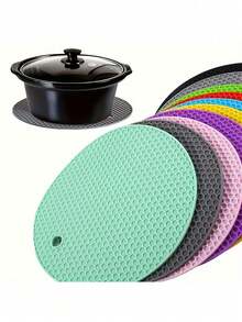 Silicone Placemat For Hot Pan And Pot Pads. Heat Resistant Counter Mats For Tables Placemats Countertops, Spoon Rest And Large Coasters Anti Fouling And Anti Slip