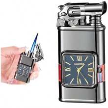 TODINIO Encendedores de antorcha Recargables repetidamenteMágicos de dragón de Doble Llama con Herramientas de Ajuste encendedores a Prueba de Viento con Ventanas de Combustible visibles - Nergo - Ver 1