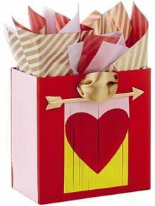 - Bolsa de regalo extragrande de 15 pulgadas con papel de seda (Día de San Valentín) - Feliz día de San Valentín en rojo - Ver 11