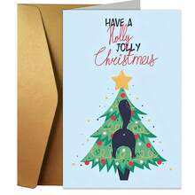 1 pièce, Carte de Noël, Joyeux Noël, Ayez un Noël joyeux, Sapin de Noël, Derrière de chat, Carte de Noël amusante, Carte de Noël pour épouse ou époux, Carte de Noël pour amateurs de chats, Carte de Noël pour amis, Carte de Noël