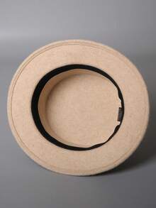 1 peça chapéu de feltro de lã com estampa floral francesa, cetim com strass, acabamento na cintura, chapéu de feltro de lã 100% feito à mão, aba larga, moderno e versátil, lançamento de 2025