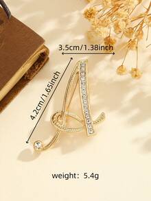 1 件时尚创意水钻 A-Z 英文字母金色胸针，百搭简约配饰别针，适合男女珠宝服装配饰包包饰品办公室配饰圣诞礼物 - 彩色 - 查看 35