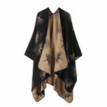 1PC Women Luxury 2-In-1 Wearable Blanket Shawl Wrap - Oversized Soft Floral Cape Scarf, Elegant Evening Party Cover Up, Travel Wedding Gift Idea - Floral Cape Shawl - View 9