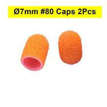 Easy Nail قطعتان من أغطية الرأس المطاطية لتقليم الأظافر أو الرمل، أكمام قاطع الأظافر بعمود 2.35 مم، إزالة جل الأظافر بالتقشير والرمل، #80 لعناية القدم