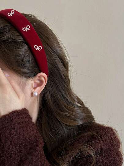 1 件 2 厘米宽女士黑色天鹅绒蜜蜂头带，优雅甜美时尚，适合学校、派对、舞蹈、日常穿着