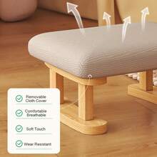 Cute Wooden Footstool, Small Bench For Bedroom, Living Room, Apartment, Entryway, Vanity Stool