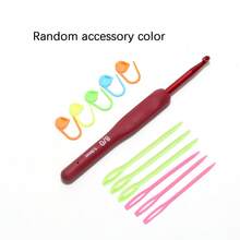 9pcs Crochet Hook Set, Red Crochet Hooks With Soft Grip Handles, Suitable For Beginners And Professionals, Includes Yarn, Knitting Needles, Etc. - Perfect For DIY Crafts, Knitting And Sewing Projects 2.0/2.5/3.0/3.5/4.0/4.5/5.0/5.5/6.0