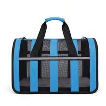 Foldable Pet Carrier Handbag With Breathable Mesh, Large Space For Cat Dog Travel Tote
