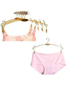 Gancho lencería 20piezas/set . Perchas cromado con pinzas organizador de lencería - Dorado - Ver 5