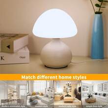 1pc Modern Creative Mushroom Desk Lamp - Touch Control 3-Color Ambient Light, Small Bedside Lamp, USB Powered, Suitable For Living Room, Dining Room, Dorm, Home Office