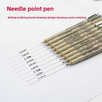 Sanrio 12pcs Waterproof Fineliner Pens, Black Ink Pens For Students, Artists, Architects, Technical Drawing, Sketching, Outlining