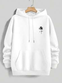 Sudadera con capucha gráfica de palmera de Los Ángeles para hombres - Sudadera blanca con diseño vintage de 1990, ropa de calle con capucha para eventos diarios y especiales - Chaqueta casual ligera de primavera/otoño, ropa de primavera y otoño, diseño retro, ajuste cómodo, estilo urbano, moda urbana, material transpirable, estilo de vida urbano - Blanco - Ver 4