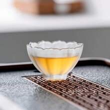 Set de tasse et soucoupe en verre dégradé de lotus fait main, résistant à la chaleur et au froid, convient pour les boissons froides, le thé de l'après-midi, les jus, l'usage quotidien, la maison, le restaurant, le bureau, un excellent cadeau pour les fêtes