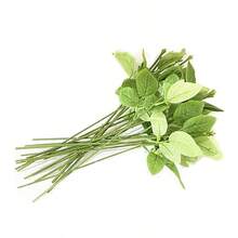10/20/30/40 件印花绿色铁丝花茎，花店花束包装材料，家居装饰人造花茎 - 綠色 - 查看 8