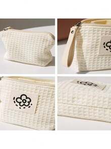 [ Little Wallet ] Cute Little Wallet | Portable Bag New Waffle Grid Wallet Compact And Fresh Travel Handbag Cosmetics Storage Bag - Multicolor - View 6