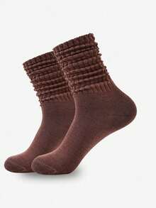 1 Pair Women's Knee High/Over-The-Knee/Mid-Calf/Solid Color Leg Warmers, Versatile, Comfortable And Warm For Daily Wear, Suitable For All Seasons