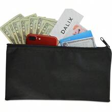 Bank Bags Money Pouch Security Deposit Utility Zipper Coin Bag In Purple