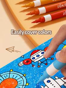 1pc 24/36/48/60 Colors Glitter Marker Pens, High-Quality Pigment Markers For Layering, Waterproof And Smudge-Proof, Professional Art Painting Brush