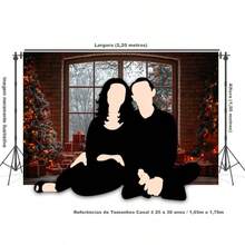 Horizontal Photographic Background For Photo Shoots Sublimated Fabric 3D Fireplace Garland Realistic Christmas Scene 2.20x1.50cm - FF-3260 - 查看 5