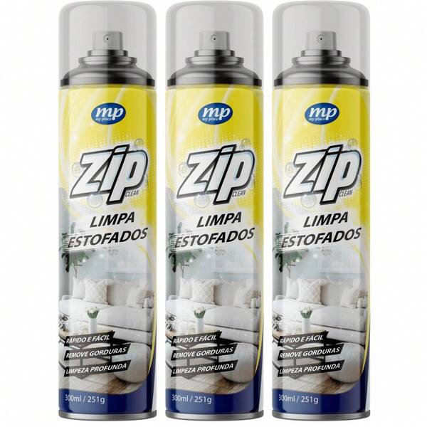 Limpa Estofados Espuma Mágica Spray Zip Clean 300ml My Place Kit 3 Unidades