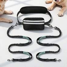 Hands-Free Dog Leash, 2-In-1 Pet Leash With Waist Pouch, Reflective Dog Walking Leash - Multicolor - View 1