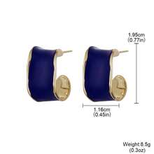 1 Pair Fashionable Colorful Painting Series Spiral Textured Metal Design Earrings, Women's Holiday Gift