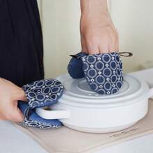 Pot Lid Cover, Heat Insulation & Anti-Scald, Embroidered Fabric Enamel Pot Handle Gripper Set For Home Kitchen