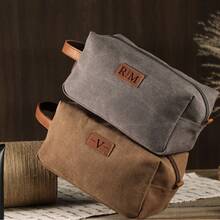 Laser Engraved Leather Travel Kit – Personalized Toiletry Bag For Anniversaries, Groomsmen, Or Him, Wedding Gifts, Best Man Gift