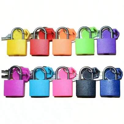 Candado compacto y colorido de plástico con llaves. Candado pequeño con llaves para equipaje, diseño cuadrado multicolor de vanguardia, adecuado para mochilas, taquillas del gimnasio, equipaje, juegos de emparejamiento en el aula, ideal para taquillas de almacenamiento, pequeño almacenamiento y proyectos DIY durante todo el año