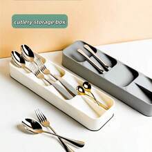 1pc Kitchen Split Knife And Fork Spoon Storage Box Tableware Storage Organizer Drawer Storage Box, Used For Home/Kitchen/Hotel Restaurant Drawers, Dining Tables, Banquets, Dinners, Events Holidays And Other Dining Spoon Fork Chopsticks And Other Storage - Multicolor - View 6