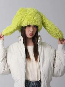 1 chiếc Mũ tai thỏ lông ấm áp dễ thương cho nữ, Mũ mùa đông bằng vải nhung dày bảo vệ tai, Thích hợp cho đi bộ ngoài trời, mua sắm, đội hàng ngày (Kích thước mũ nhỏ hơn bình thường) - Nhiều màu - Xem 6