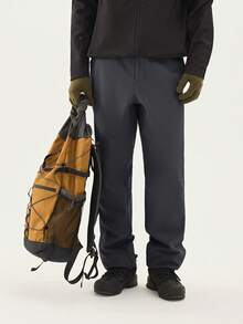 TECTOP 男士秋冬季徒步裤，抓绒内衬，弹力透气，松紧腰带，拉链口袋，户外滑雪徒步裤 - 深灰色 - 查看 7