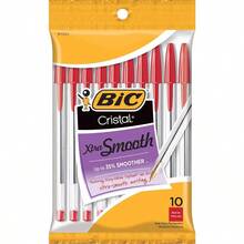 BIC Cristal Xtra Smooth Ballpoint Pen Medium Point 1.0mm Red 10Count - 10 個(1 包)+紅色 - 查看 2
