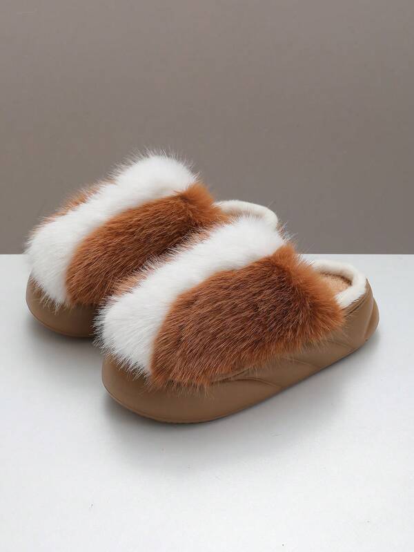 Women's Warm Winter Plush Slippers - Comfortable Thick Sole Anti-Slip Thick Warm House Shoes