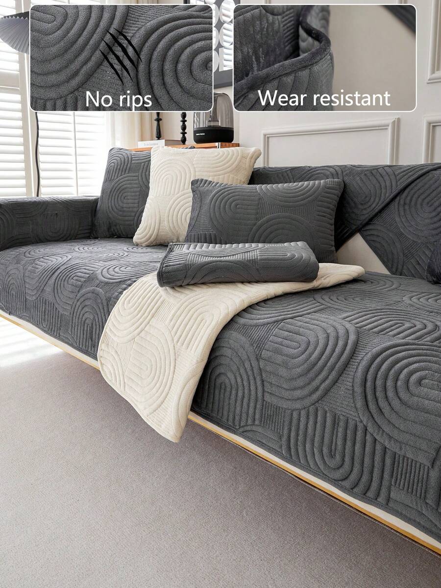 1 Vỏ gối sofa dày ấm áp thời trang thu đông, đệm ghế sofa chống trượt hiện đại tối giản, vỏ bọc sofa chống bụi và có thể giặt được, mềm mại và chống phai màu, thân thiện với thú cưng, phù hợp với ghế sofa hình chữ L và ghế sofa 1/2/3/4 chỗ ngồi, thích hợp cho phòng ngủ, văn phòng, phòng khách