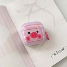 1 pieza Funda protectora suave con diseño de cerdo rosa salpicado de dibujos animados