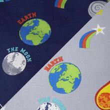 Reversible Single Duvet Cover Set With Pillowcase Blue - Junior - View 5