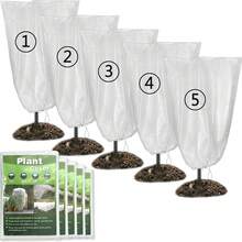 1 pieza Cubierta para plantas de tela no tejida reforzada con diseño de cordón y cremallera, adecuada para protección contra el frío, protección contra el frío, conservación del calor y conservación del calor en invierno.