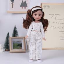 1pc 34cm Fashion Princess Doll Wearing Beautiful Outfit Set, 3D Eyes, Soft Skin, Great Gift For Girls & Kids Birthday - The Whole Doll - View 6