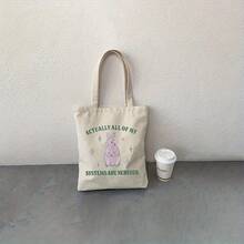 Actually All Of My Systems Are Nervous Funny Mental Pattern Tote Bag Travel Daily Commute Canvas Shoulder Bag Women Can Reusable Shopping Bag, Best Her, Fashionable Folding Shoulder Bag