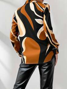 女士春夏格子长袖宽松休闲衬衫、长袖上衣 - 彩色 - 查看 3