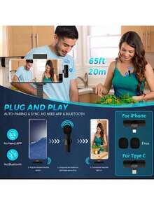 Wireless Lavalier Microphone, Professional Wireless Microphone K1K9 - Clip-On Design, USB Type-C Interface, Omnidirectional Polar Pattern, Suitable For Live Streaming, USB Rechargeable Lithium-Polymer Battery, Plug And Play - Multicolor - View 9