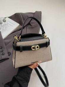 New Autumn And Winter Simple Contrast Color Design Women's Handbag, Simple And Fashionable Versatile Classic Style Shoulder Bag, Modern Style Adjustable Shoulder Strap Design Crossbody Bag