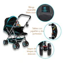 Carriola De Paseo Mango Reversible Con Juguetero, Noni 555 A - Azul - Ver 3