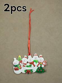 Custom Christmas Decorations, Personalized Christmas Tree Decorations, Customized 2-9 Names Ornaments, Customizable Text Christmas Decorations, Diy Ornaments, Christmas, Living Room Decor, Outdoor, Garden, Snowman Family Pendant, Kids Souvenir, Room Decor, Mom, Dad, Family